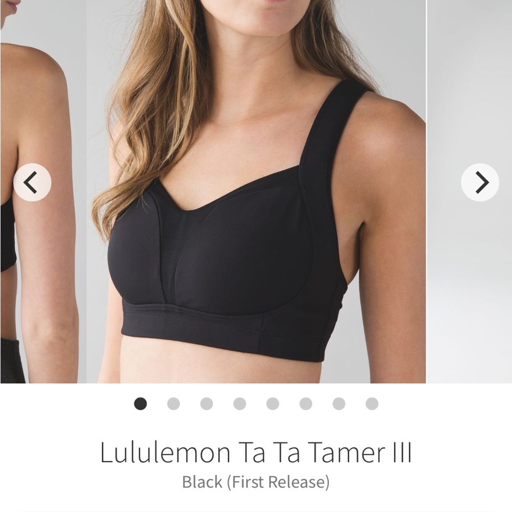 lululemon black ta ta tamer bra 34c